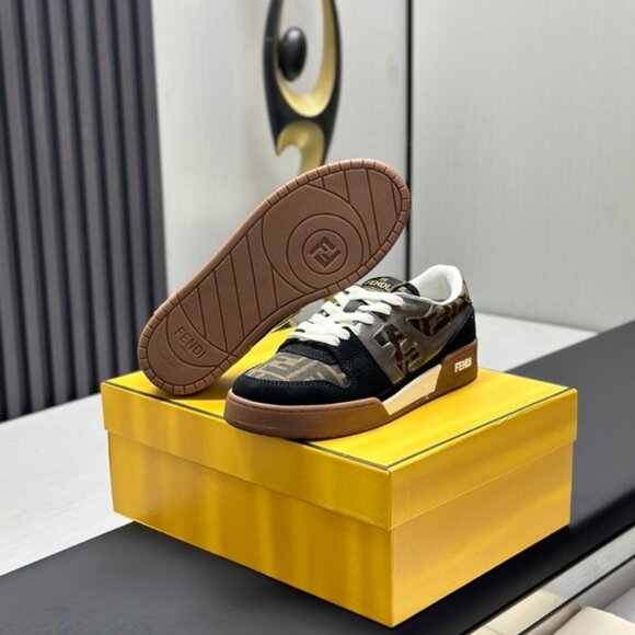 Fendi Match Jacquard & Suede Sneaker, Brown - Picture 9 of 9
